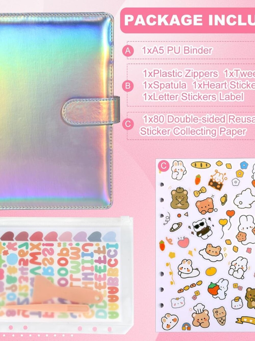 Reusable Sticker Book,Sticker Collecting Book,A5 Sticker Collecting Album - Picture 2 of 7